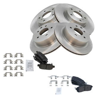 TRQ® - Front and Rear Disc Brake Kit with Semi-Metallic Pads