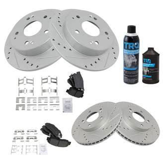 TRQ® - Performance Semi-Metallic Front and Rear Brake Kit