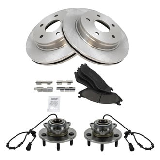 TRQ® - Front Disc Brake Kit with Ceramic Pads and Hub Assemblies