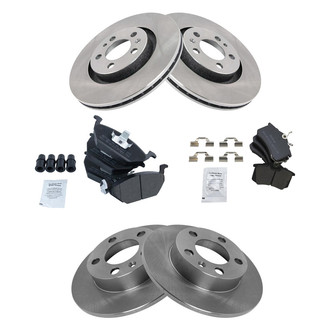 TRQ® - Front and Rear Disc Brake Kit with Semi-Metallic Pads