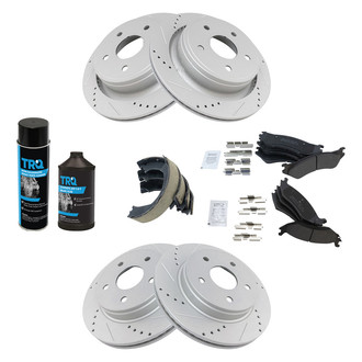 TRQ® - Performance Semi-Metallic Brake Kit with Parking Brake Shoes