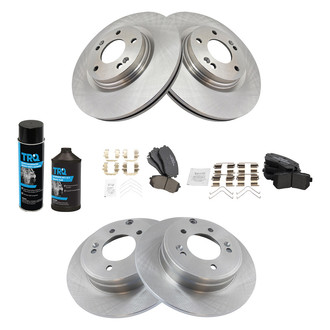 TRQ® - Front and Rear Disc Brake Kit with Ceramic Pads