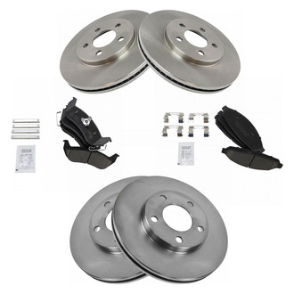 TRQ® - Front and Rear Disc Brake Kit with Ceramic Pads
