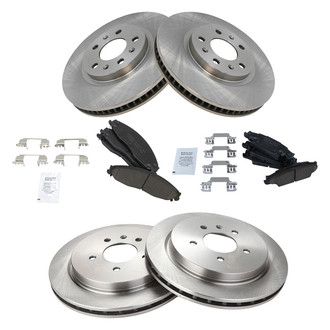 TRQ® - Front and Rear Disc Brake Kit with Ceramic Pads