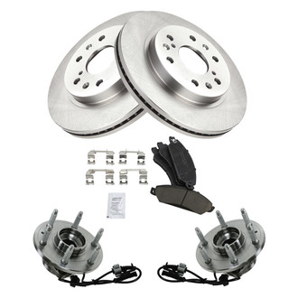 TRQ® - Front Disc Brake Kit with Ceramic Pads and Hub Assemblies