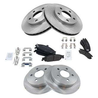 TRQ® - Front and Rear Disc Brake Kit with Semi-Metallic Pads