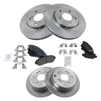 TRQ® - Front and Rear Disc Brake Kit with Ceramic Pads