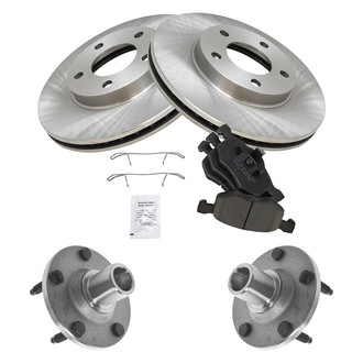 TRQ® - Front Disc Brake Kit with Ceramic Pads and Hub Assemblies