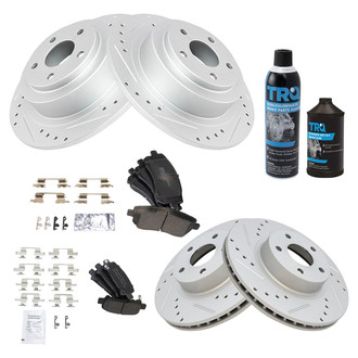 TRQ® - Performance Semi-Metallic Front and Rear Brake Kit