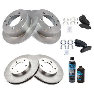 TRQ® - Front and Rear Disc Brake Kit with Semi-Metallic Pads