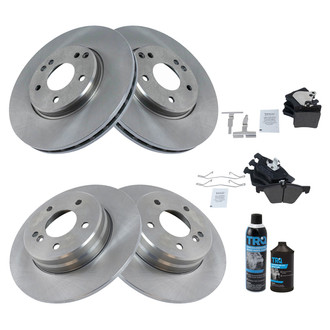TRQ® - Front and Rear Disc Brake Kit with Semi-Metallic Pads