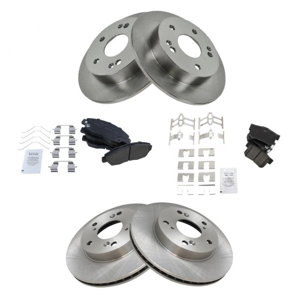 TRQ® - Front and Rear Disc Brake Kit with Ceramic Pads