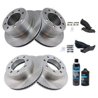 TRQ® - Front and Rear Disc Brake Kit with Semi-Metallic Pads