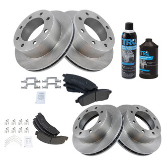TRQ® - Front and Rear Disc Brake Kit with Semi-Metallic Pads