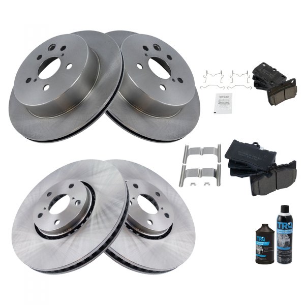 TRQ® - Front and Rear Disc Brake Kit with Ceramic Pads