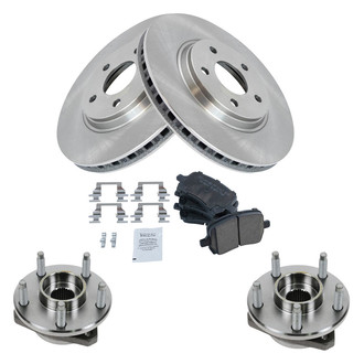TRQ® - Front Disc Brake Kit with Ceramic Pads and Hub Assemblies