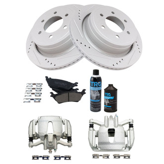 TRQ® - Performance Ceramic Rear Brake Kit with Calipers