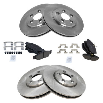 TRQ® - Front and Rear Disc Brake Kit with Ceramic Pads