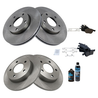 TRQ® - Front and Rear Disc Brake Kit with Ceramic Pads