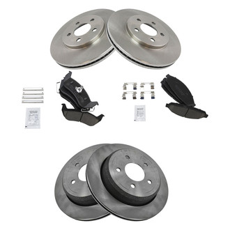 TRQ® - Front and Rear Disc Brake Kit with Ceramic Pads