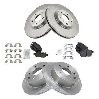 TRQ® - Front and Rear Disc Brake Kit with Semi-Metallic Pads