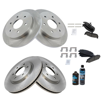 TRQ® - Front and Rear Disc Brake Kit with Ceramic Pads