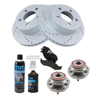 TRQ® - Performance Ceramic Front Brake Kit with Hub Assemblies