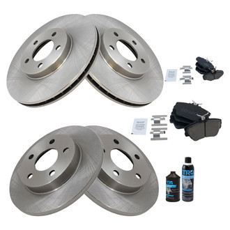TRQ® - Front and Rear Disc Brake Kit with Ceramic Pads