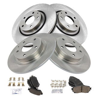 TRQ® - Front and Rear Disc Brake Kit with Ceramic Pads