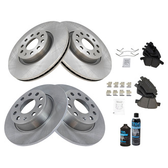 TRQ® - Front and Rear Disc Brake Kit with Ceramic Pads