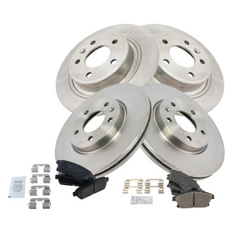 TRQ® - Front and Rear Disc Brake Kit with Ceramic Pads