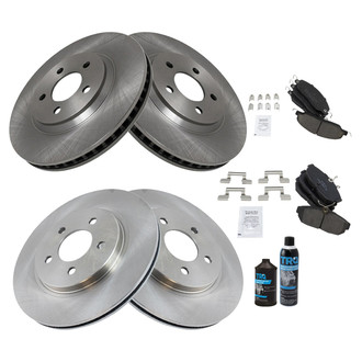 TRQ® - Front and Rear Disc Brake Kit with Ceramic Pads