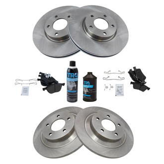 TRQ® - Front and Rear Disc Brake Kit with Semi-Metallic Pads