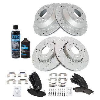 TRQ® - Performance Semi-Metallic Front and Rear Brake Kit