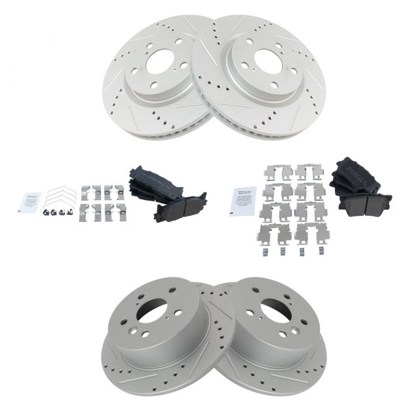 TRQ® - Performance Semi-Metallic Front and Rear Brake Kit