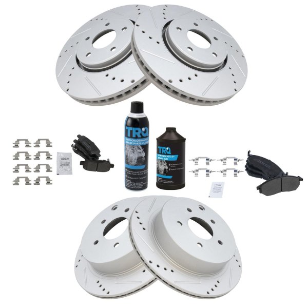 TRQ® - Performance Semi-Metallic Front and Rear Brake Kit