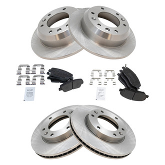 TRQ® - Front and Rear Disc Brake Kit with Semi-Metallic Pads
