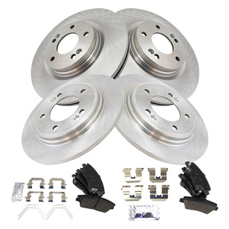 TRQ® - Front and Rear Disc Brake Kit with Ceramic Pads