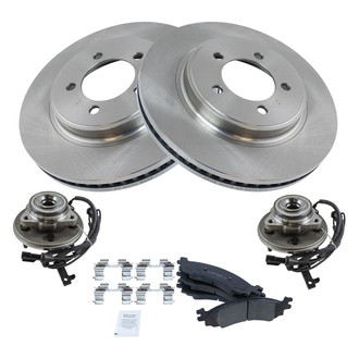 TRQ® - Disc Brake Kit with Ceramic Pads and Hub Assemblies