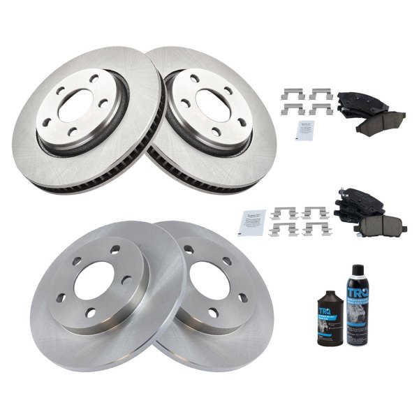 TRQ® - Front and Rear Disc Brake Kit with Ceramic Pads