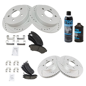 TRQ® - Performance Ceramic Front and Rear Brake Kit