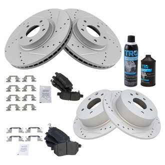 TRQ® - Performance Semi-Metallic Front and Rear Brake Kit