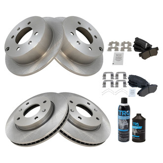 TRQ® - Front and Rear Disc Brake Kit with Semi-Metallic Pads