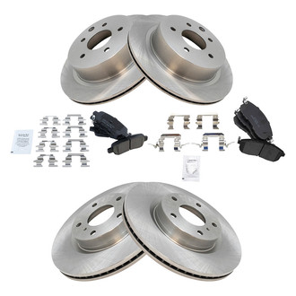 TRQ® - Front and Rear Disc Brake Kit with Ceramic Pads