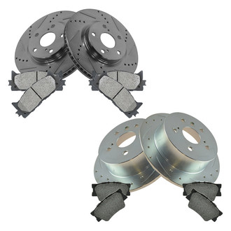TRQ® - Performance Semi-Metallic Front and Rear Brake Kit