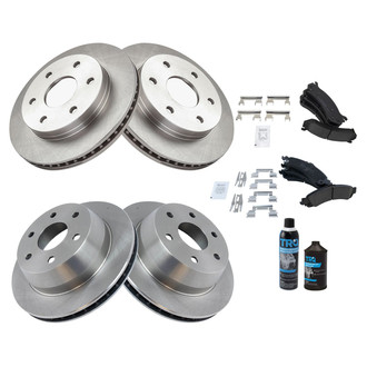 TRQ® - Front and Rear Disc Brake Kit with Ceramic Pads