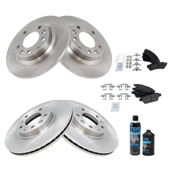 TRQ® - Front and Rear Disc Brake Kit with Semi-Metallic Pads