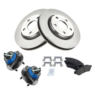 TRQ® - Disc Brake Kit with Semi-Metallic Pads and Hub Assemblies