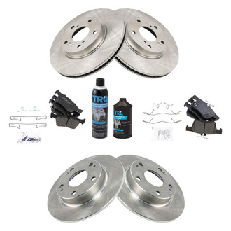 TRQ® - Front and Rear Disc Brake Kit with Ceramic Pads