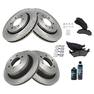 TRQ® - Front and Rear Disc Brake Kit with Ceramic Pads